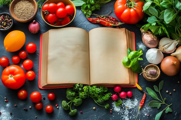 Książka kucharska i składniki
